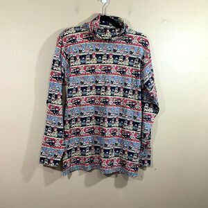 VTG Eagles Eye Womens Teddy Bear Turtleneck Shirt M Blue Kidcore 90s Toys NWT